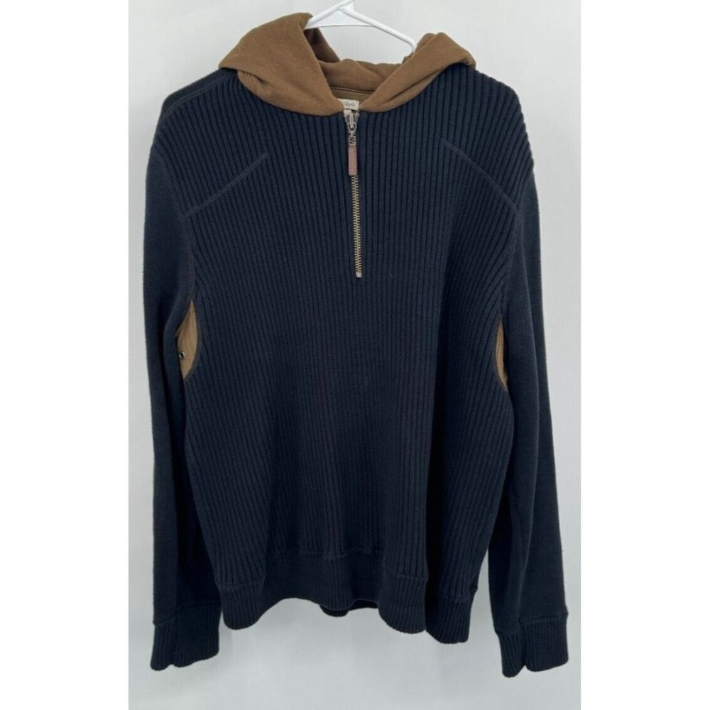 Men's Black and Brown Hooded Sweatshirt